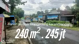 Tanah jln raya Mojogedang Karangpandan Karanganyar