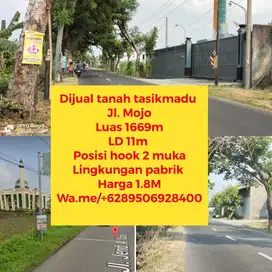 Dijual tanah strategis di pinggir jl. mojo tasikmadu Karanganyar