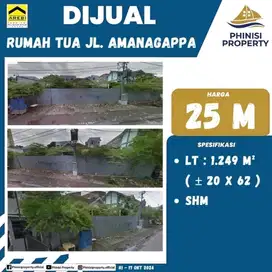 DIJUAL RUMAH TUA HITUNG TANAH LUAS DI JALAN POROS AMANAGAPPA