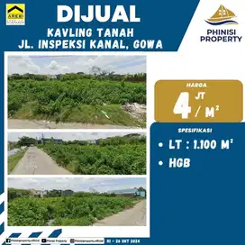 DIJUAL KAVLING TANAH DI JALAN INSPEKSI KANAL GOWA