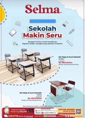 Set meja belajar sekolah murah