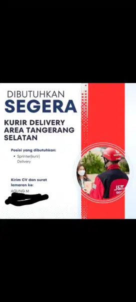 LOWONGAN KURIR DELIVERY MOTOR JNT EXPRESS area Tangerang selatan