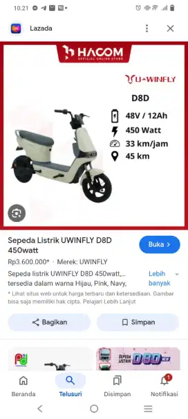 Sepeda listrik U-WINFLY D8D