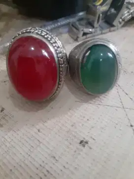 Batu akik Red baron dan ijo topaz