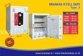 Brankas XCELL type 3 Brangkas Lemari besi Tahan Api Safety Cash Box