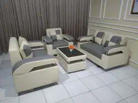 Sofa hadap 221 abu putih tulang