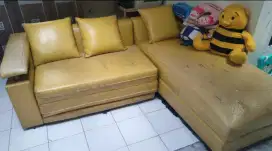 Sofa L bisa dipanjangkan untuk tmpt tidur