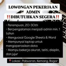 DIBUTUHKAN SEGERA ADMIN