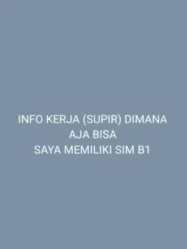 INFO KERJAAN SUPIR