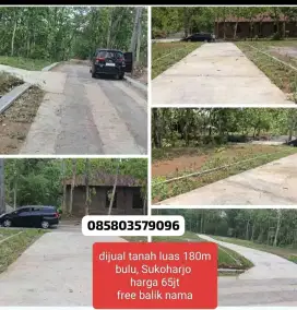 Dijual tanah luas 180m lokasi Bulu Sukoharjo