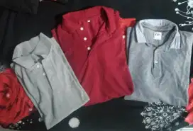 baju polo merah dan abu