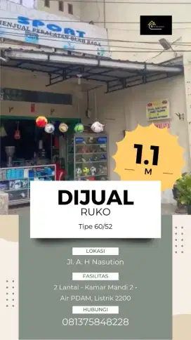 DI JUAL CEPAT RUKO DI DEPAN RS. MITRA SEJATI LOKASI STRATEGIS