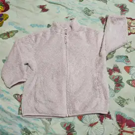 Jaket bulu uni-qlo baby 90 pink