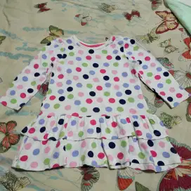 Baju polkadot semi dress anak