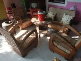 Kursi tamu sedan  jati rotan