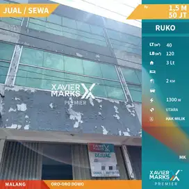 Dijual/ Disewakan Ruko Strategis Depan Hotel Getz Di Oro2dowo Malang