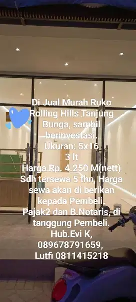 Di Jual Ruko Rolling Hills sambil berinvestasi.