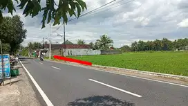 TANAH SAWAH PINGGIR JALAN MURAH DISELATAN PASAR  GODEAN