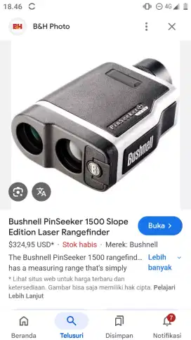 Bushnell pinseeker 1500 slope laser rangefinder