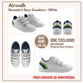 Airwalk Bennett Jr Boys Sneakers Shoes- White Size 34, 35 Sepatu Anak