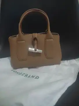 Longchamp oseau S handbag leather cognac