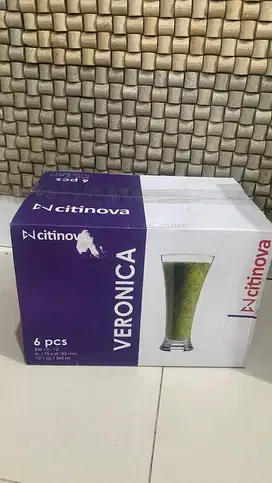 GELAS KACA CITINOVA VERONICA 345ML Set Gelas Minum Wine Jus Cantik