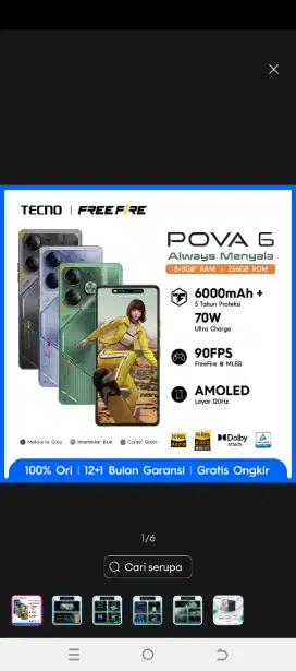 hp tecno pova 6 Second