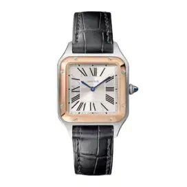 Cartier Dumont Santos S Steel & 18K Rose Gold Bezel Quartz 27,5 - New