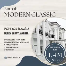 Dijual Rumah Modern Classic 2-lantai dalam Cluster Elit Pondok Bambu