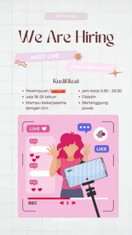 LOWONGAN HOST LIVE BUAT YG SERIUS AJA SILAHKAN BACA DISKRIPSI