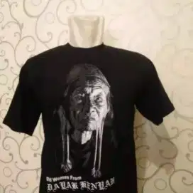 Baju kaos distro motif dayak kalimantan