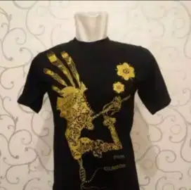 Baju kaos distro motif dayak kalimantan