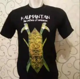 Baju kaos distro motif tameng kalimantan