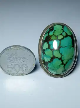 Batu Pirus hubei jumbo ring perak
