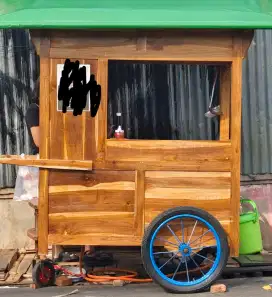 DiJual Gerobak Mie Ayam Kayu Jati Masih Mulus