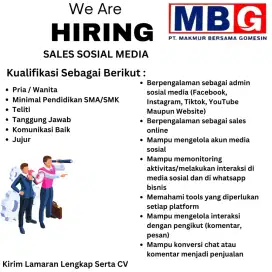 Admin Sales Marketplace Sosial Media