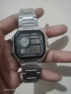 JAM Casio AE-1200WH  - ORIGINAL 42mm ( Besar ) Stainless Steel