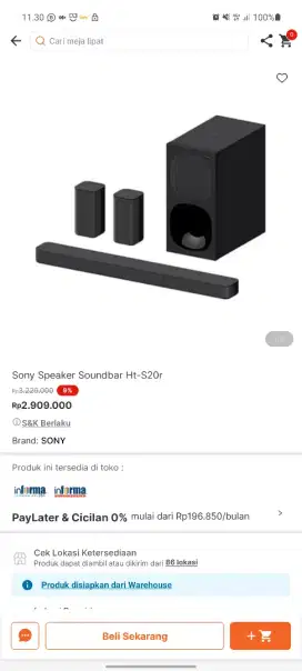 Sony speker soundbar ht-s20 r