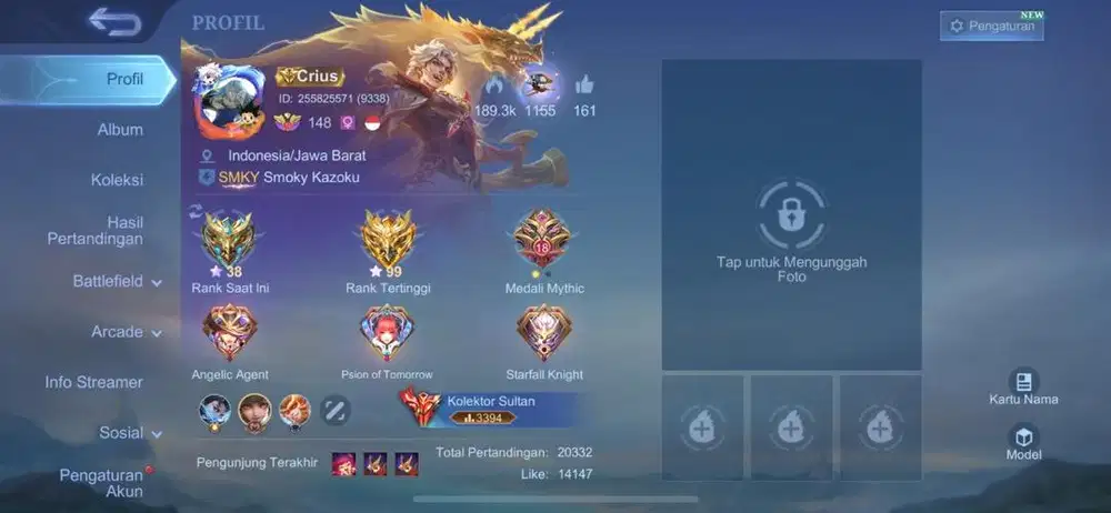 Akun sultan mobile legend