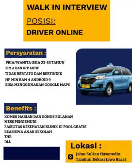 lowongan supir sopir driver online