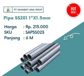 Pipa Stainless SS201 1X1.5mm 6M