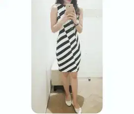 Karen Millen Block Stripe Party Dress Preloved