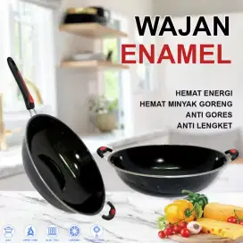 Wajan enamel baru uk 34 50rb