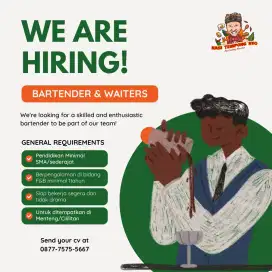 Lowongan Bartender&Waiters untuk Resto di Menteng/Cililitan