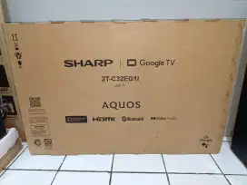 Sharp led digital android google tv 2t-c32eg1i baru