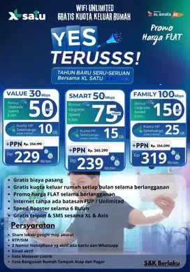 Promo Wifi XL 2025 (Gratis Kuota Keluar Rumah‼️)