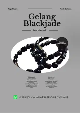 Gelang Blackjade - Batu Alam Asli Aceh