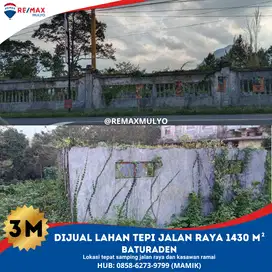 Dijual Lahan Tepi Jalan Raya 1430 m2