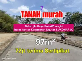 TANAH MURAH DI NGUTER SUKOHARJO DEKAT KECAMATAN