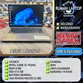 Laptop Asus A409UJ. Intel Core i3. RAM 4GB. SSD 512GB. vga nvidia 2GB